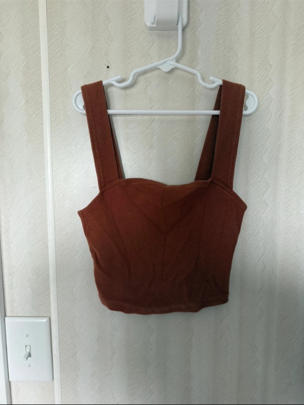 Abercrombie & Fitch Rust Brown Square-Neck Crop Top